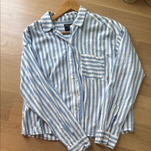 Abercrombie and Fitch, blue and white striped shirt